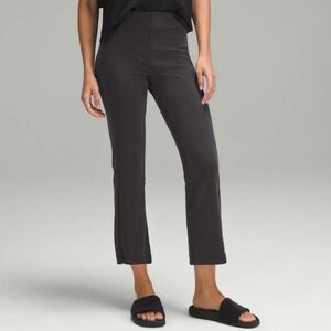Lululemon Ribbed Softstreme Zip-Leg High-Rise Cropped Pants 25"•Black